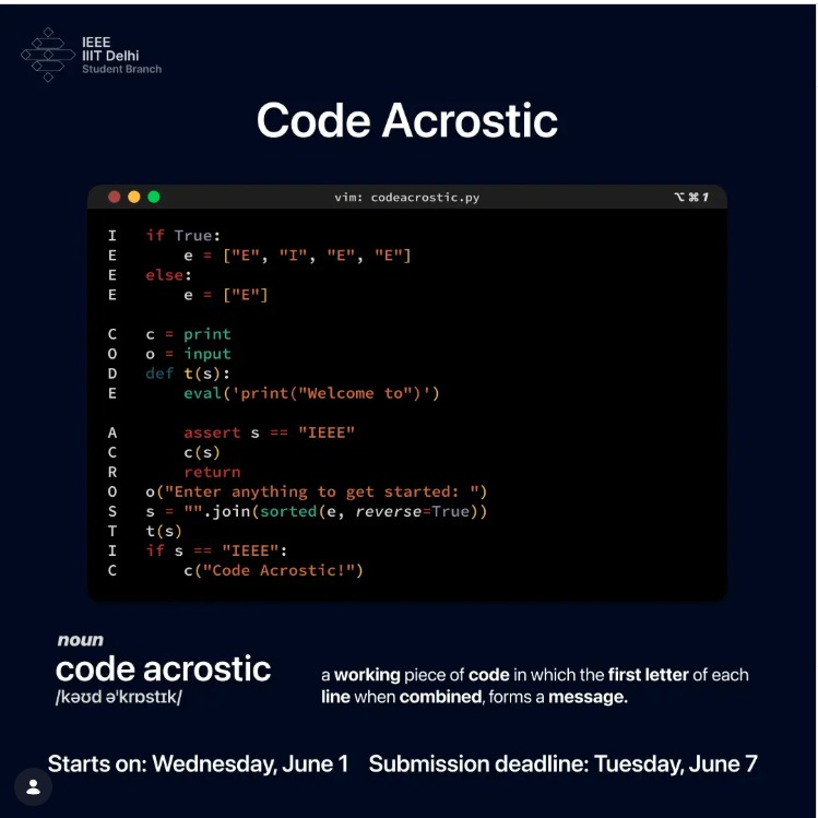 Code Acrostic poster
